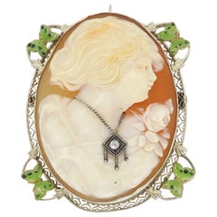 Vintage Diamond and Enamel Cameo