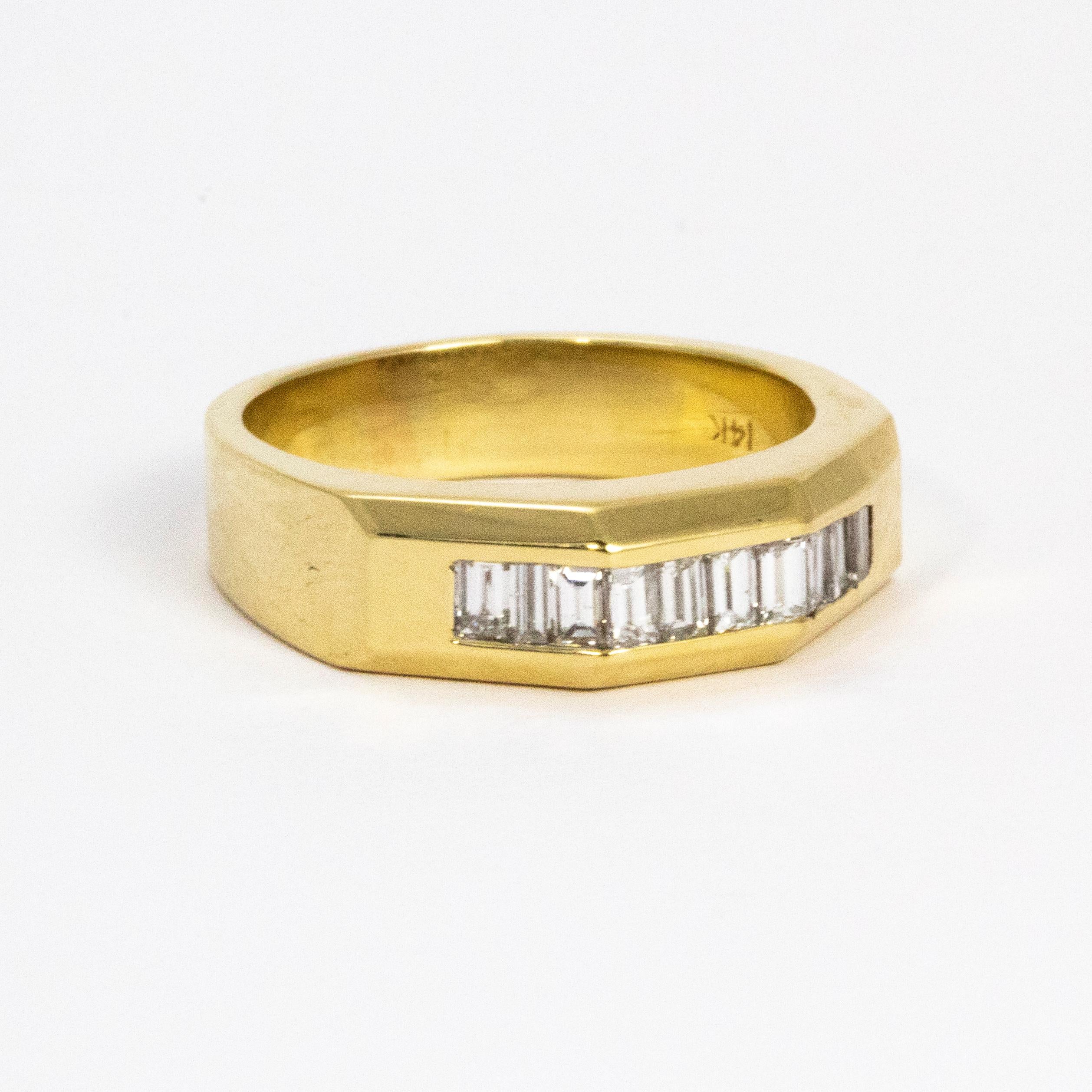 Women's or Men's Vintage Diamond and Gold Ring