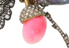 Vintage Diamond and Natural Pearl Brooch