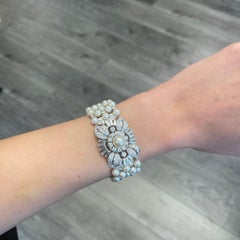 Vintage Diamond and Pear Bracelet Platinum Art Deco Style