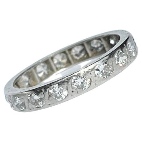 Vintage Diamond and Platinum Full Eternity Ring For Sale