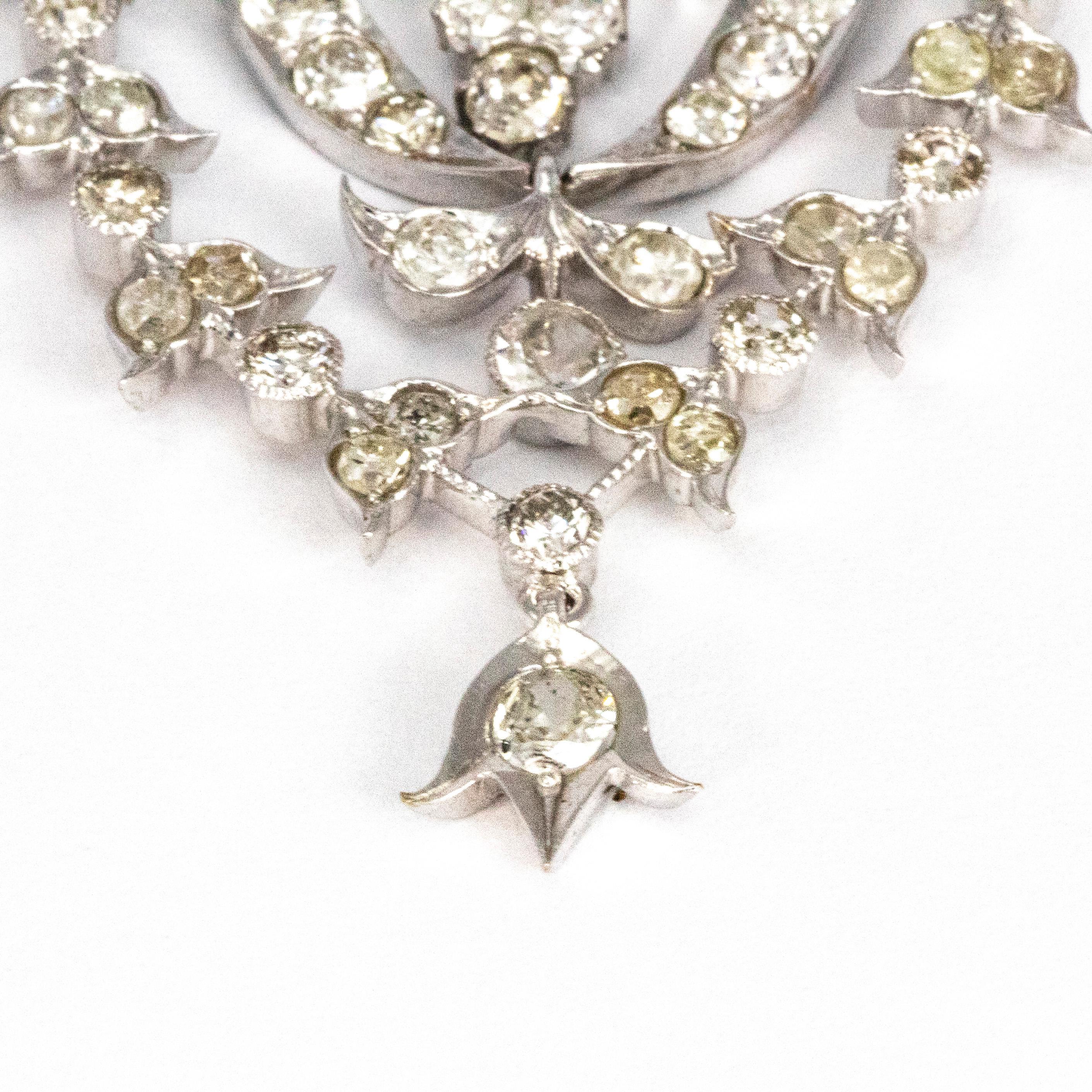 Old European Cut Vintage Diamond and Platinum Pendant