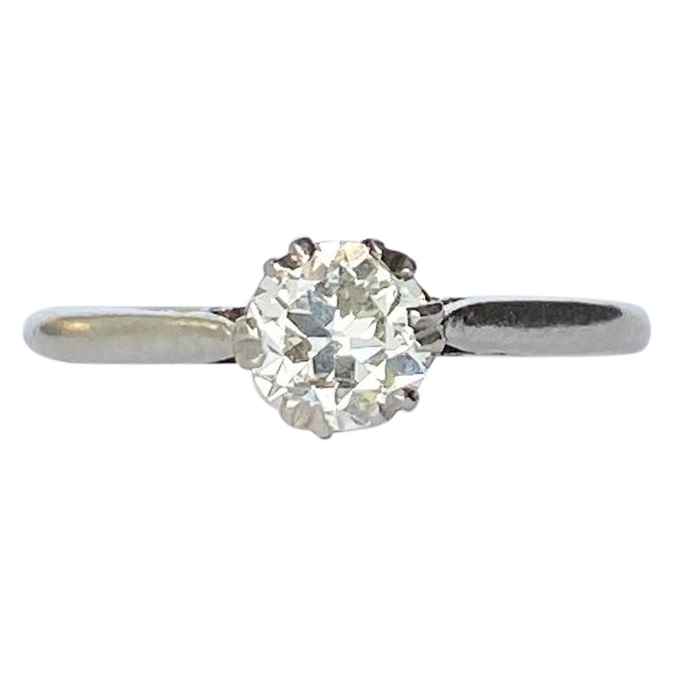 Solitär-Ring aus Platin mit Diamanten und Platin