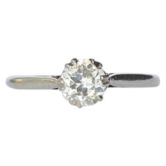 Solitär-Ring aus Platin mit Diamanten und Platin