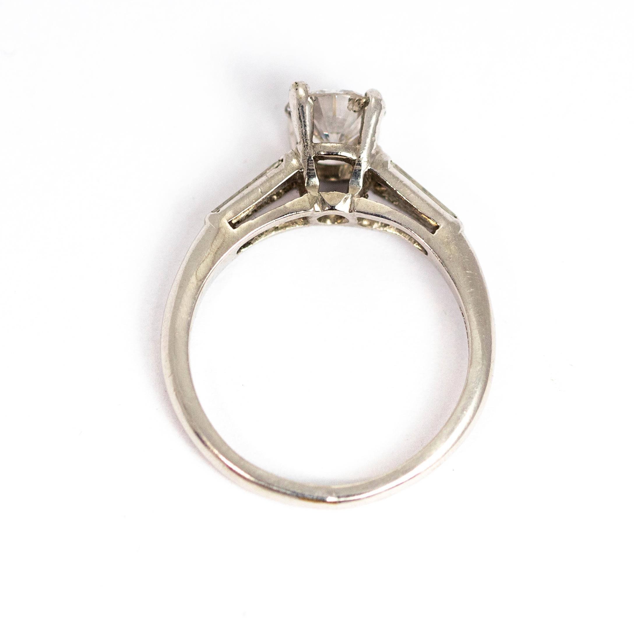 Women's Vintage Diamond and Platinum Solitare Ring