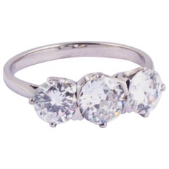 Vintage Diamond and Platinum Three-Stone Ring