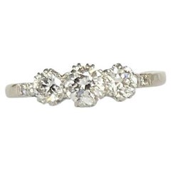 Vintage Diamond and Platinum Three-Stone Ring