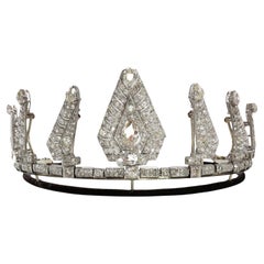 Vintage Diamond and Platinum Tiara Necklace, Circa 1960, 50.00 Carats