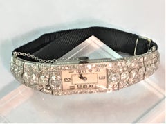 Vintage Diamond and Platinum Watch on Ribbon