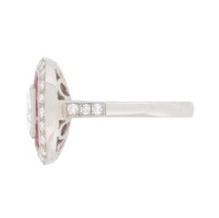 Vintage Diamond and Ruby Cluster Ring, circa 1950s