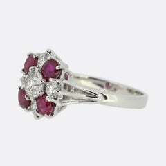 Vintage Diamond and Ruby Cluster Ring