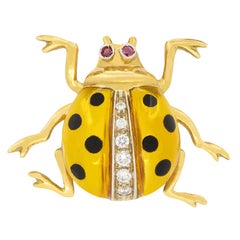 Ensemble de broches Lady Bird en diamant et rubis, c.1970