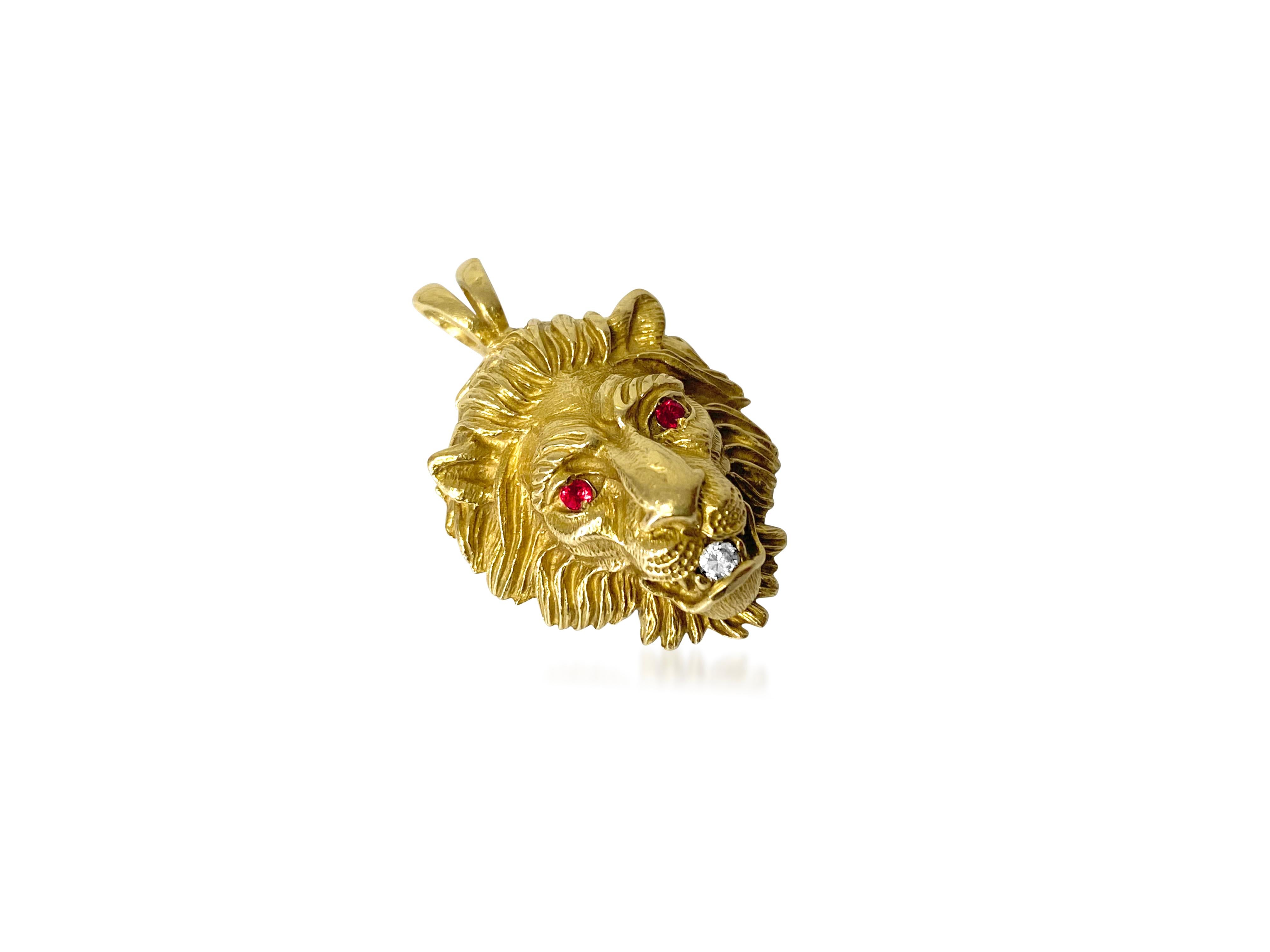 14K yellow gold. 

Diamonds: single 2mm diamond. Round brilliant cut. VS-SI. G color.

Ruby: 0.10 carat weight total (approx)

5.77 grams. 

Vintage diamond and ruby pendant. 

