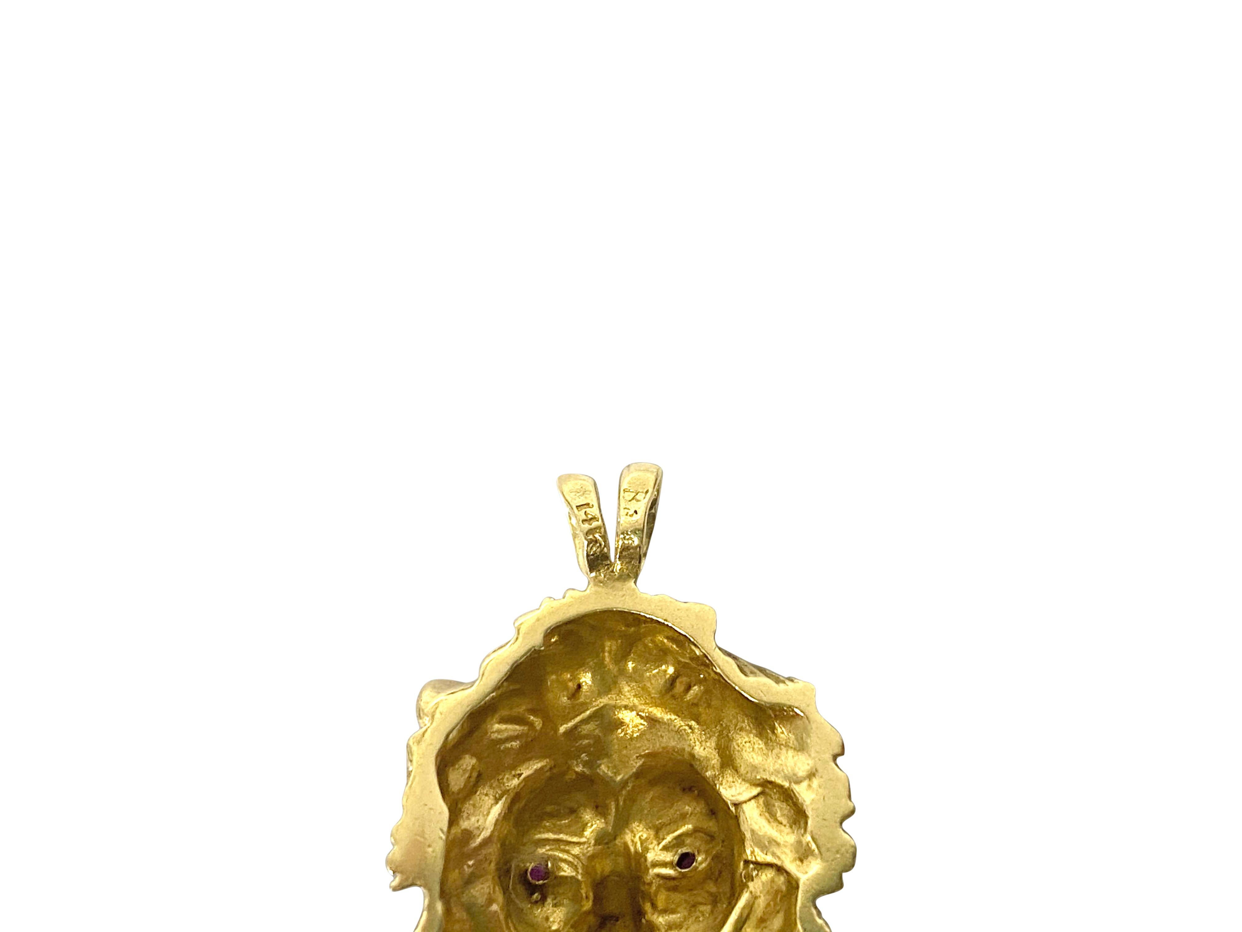 lion head gold pendant