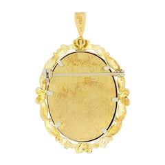 Vintage Diamond and Ruby Portrait Pendant, Hallmarked 1981