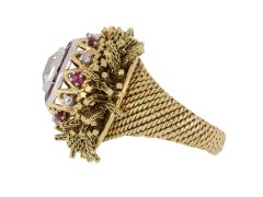 Vintage Diamond and Ruby Ring by Sterlé, circa 1950