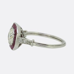 Vintage Diamond and Ruby Target Ring
