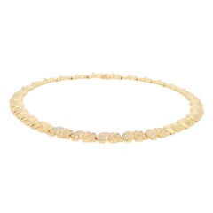 Vintage Diamond and Ruby Walking Elephant Necklace in Yellow Gold