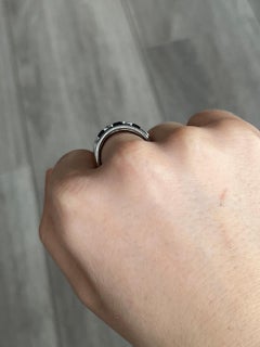 Vintage Diamond and Sapphire 18 Carat White Gold Band