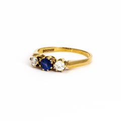 Vintage Diamond and Sapphire 9 Carat Gold Ring