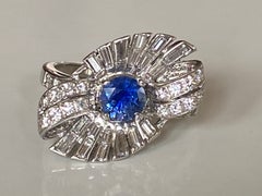 Vintage Diamond and Sapphire Cocktail Bow Ring