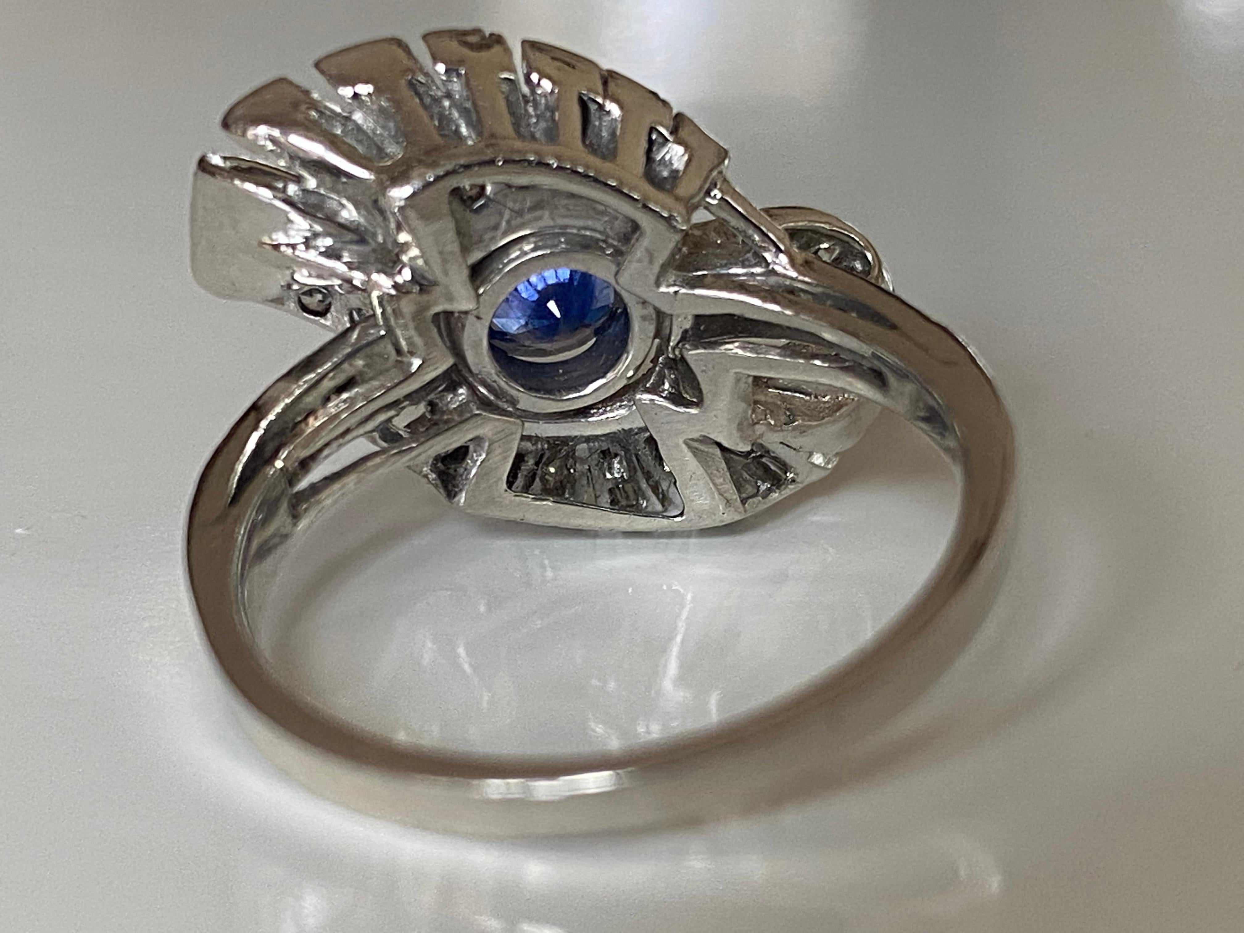 Vintage Diamond and Sapphire Cocktail Bow Ring  In Good Condition For Sale In Denver, CO