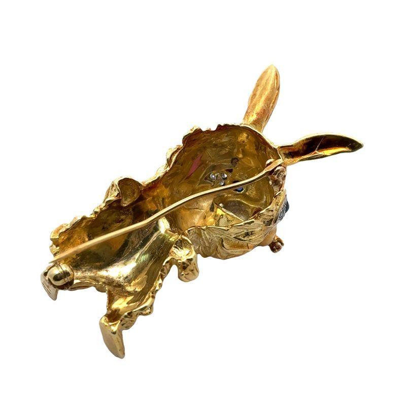Women's Vintage Diamond and Sapphire Rabbit Brooch