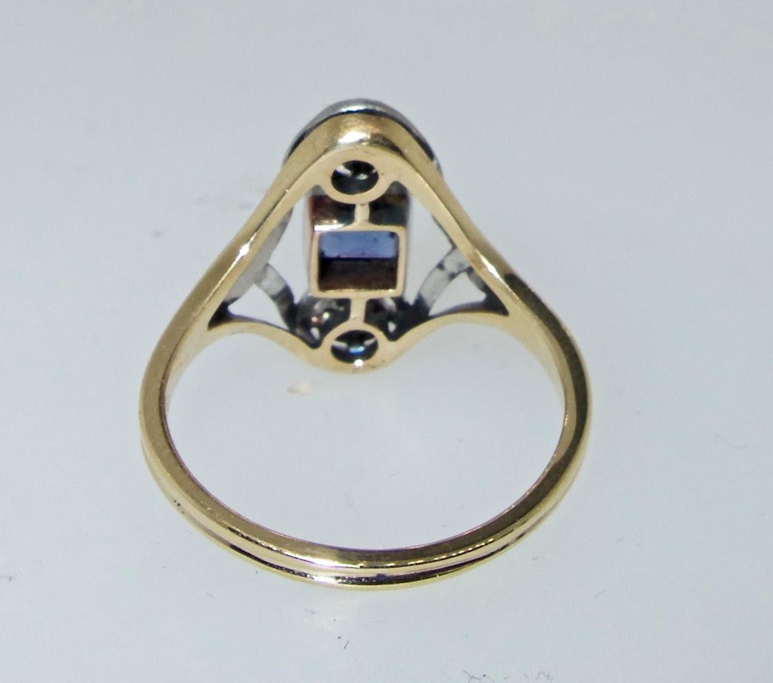 Retro Vintage Diamond and Sapphire Ring