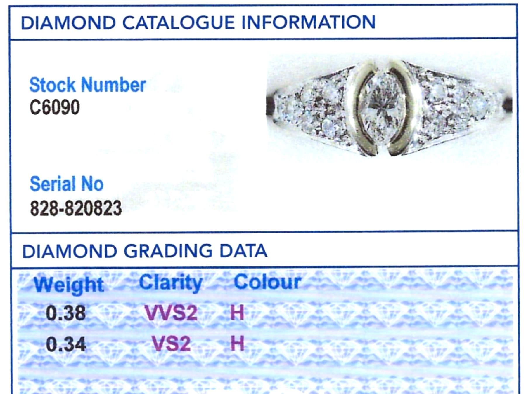 Vintage Diamond and White Gold Engagement Ring For Sale 1