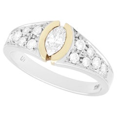 Retro Diamond and White Gold Engagement Ring