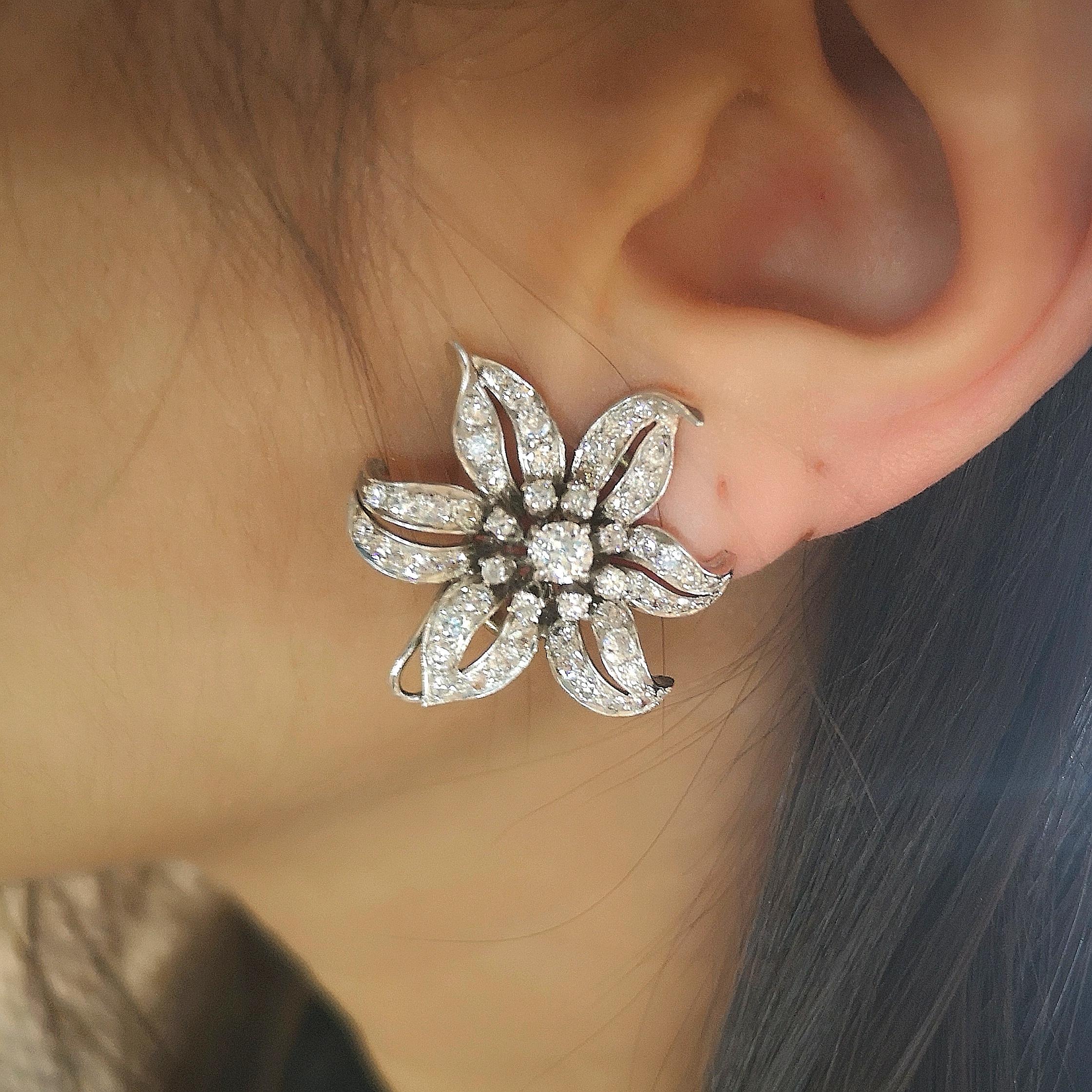 large gold flower earrings