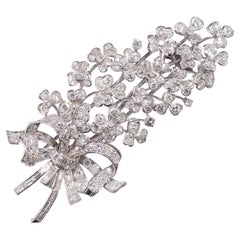 Vintage Diamond and White Gold Lilac Flower Brooch, Circa 1950