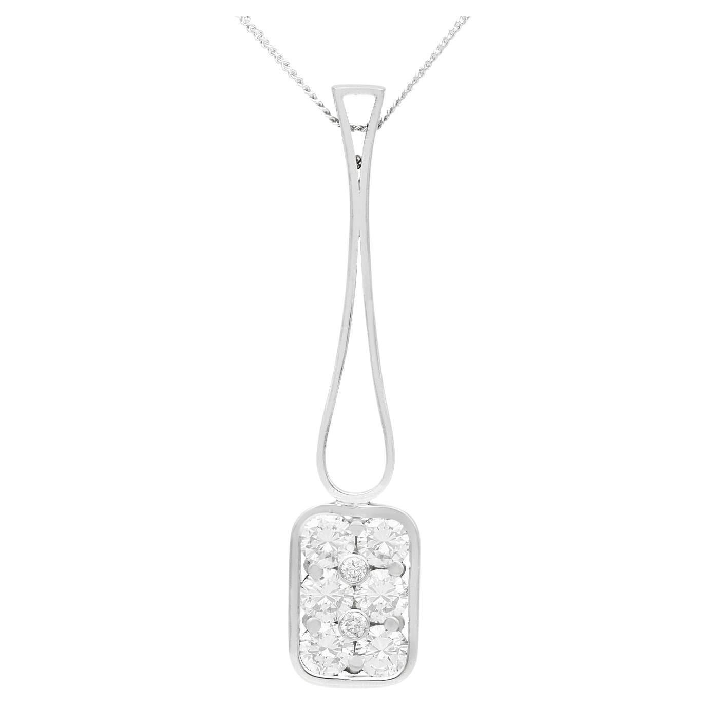 Vintage Diamond and White Gold Pendant For Sale