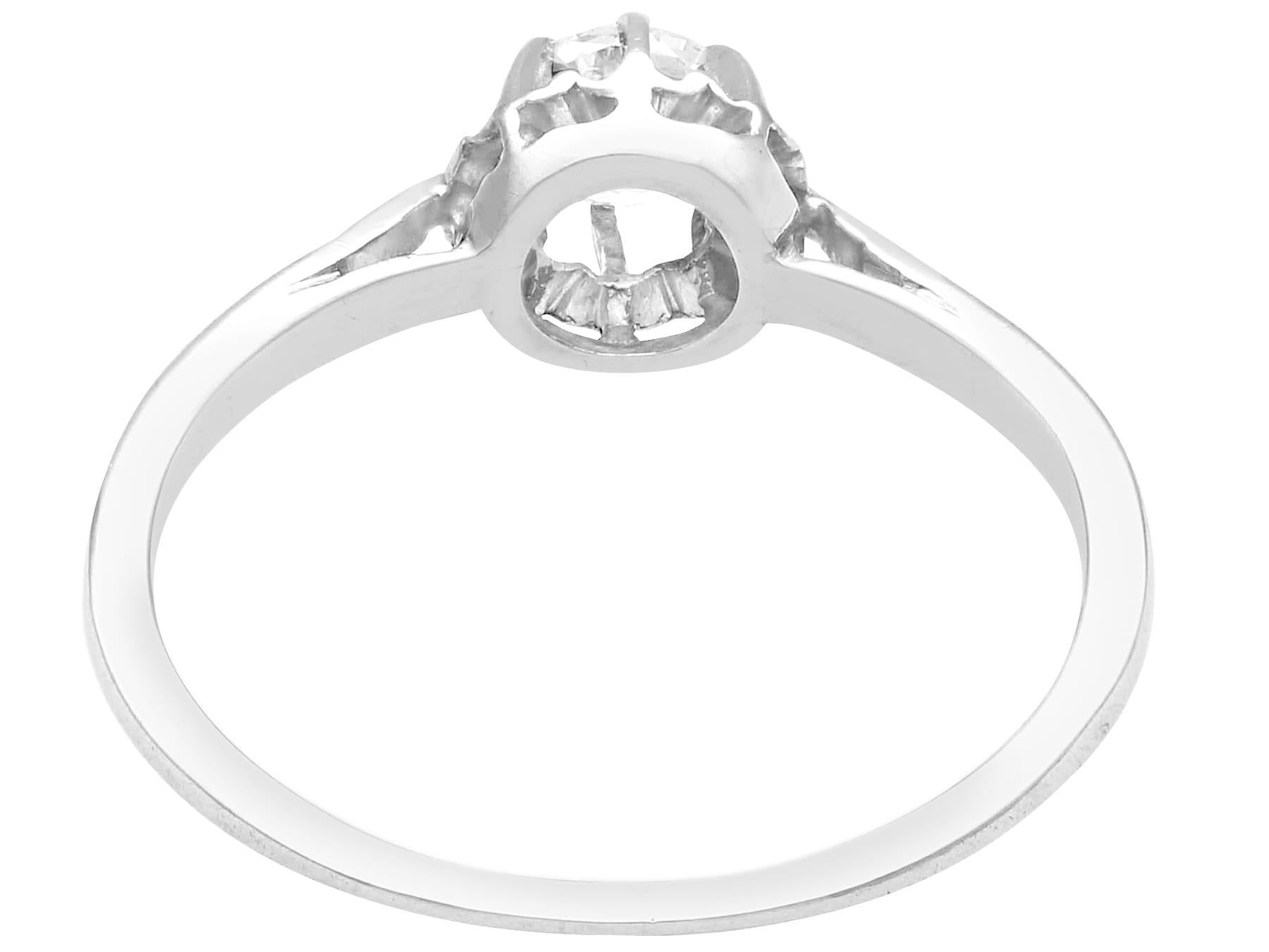 De las mujeres Anillo de compromiso solitario vintage de diamantes y oro blanco en venta