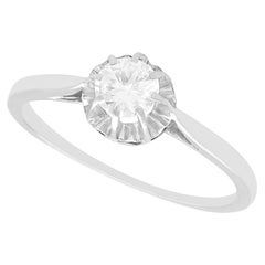 Vintage Diamond and White Gold Solitaire Engagement Ring