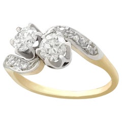 Vintage Diamond and Yellow Gold Twist Ring Circa 1950