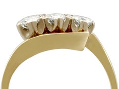 Vintage Diamond and Yellow Gold Twist Trilogy Engagement Ring