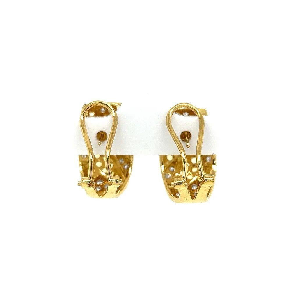 Boucles d'oreilles vintage à tige et clip en or 2 tons avec diamants et saphirs jaunes DOVES en vente 1