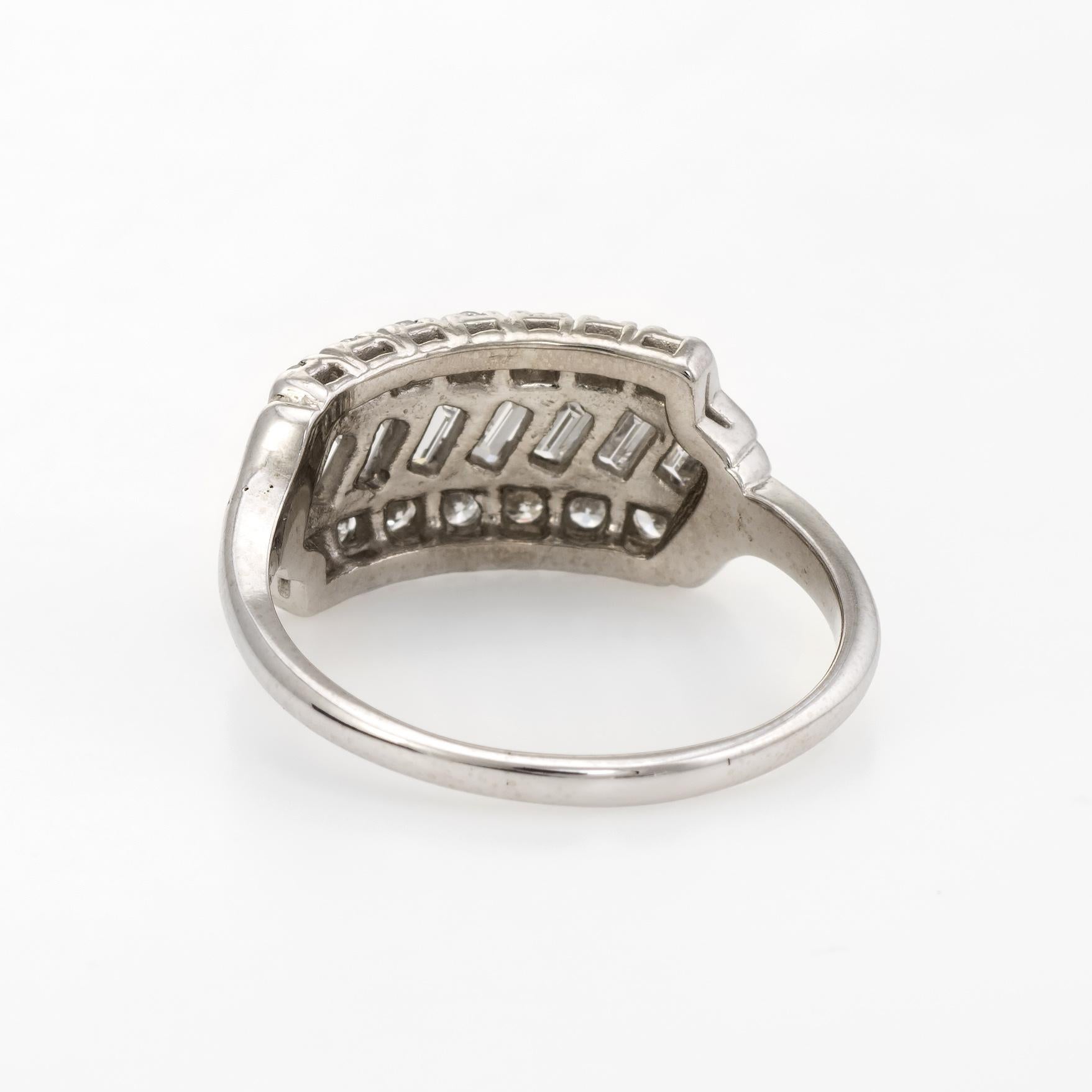Women's Vintage Diamond Anniversary Ring Mixed Cuts 14 Karat Gold 0.92 Carat Estate 8.25