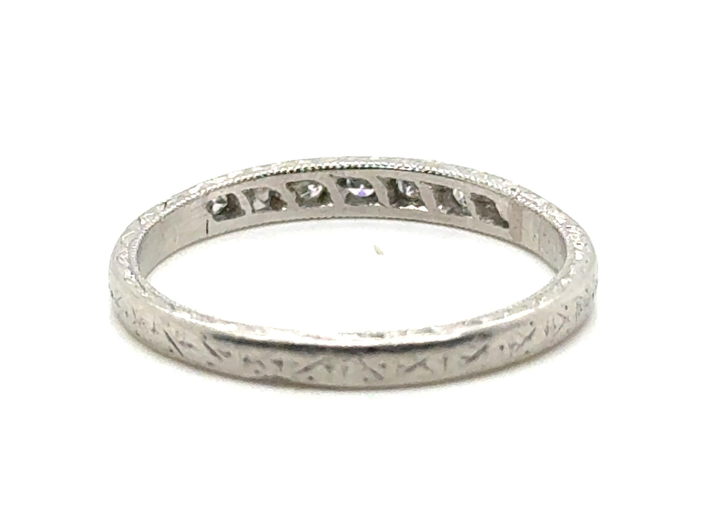 Vintage Diamond Band .15ct Platinum Art Deco C.D Peacock Genuine Original 1920s In Excellent Condition For Sale In Dearborn, MI
