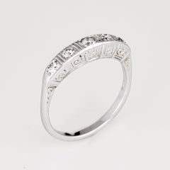 Vintage Diamond Band Wedding Ring 14 Karat Gold Estate Fine Bridal Jewelry 6.25