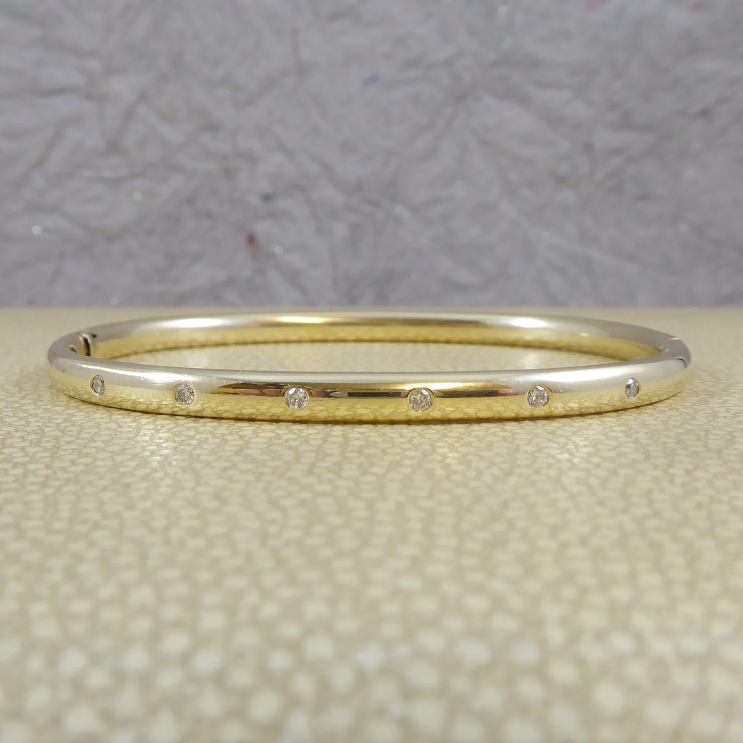 Women's Vintage Diamond Bangle, 9ct Yellow Gold