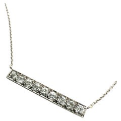 Vintage Diamond Bar Necklace 1 Carat