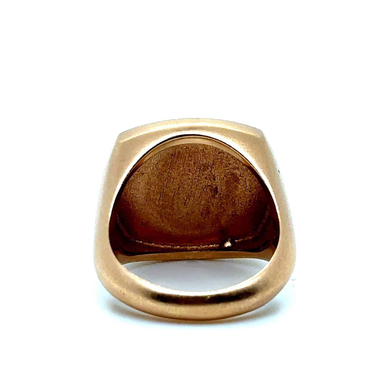da uomo o donna Anello con diamante d'epoca e ape in oro rosa 14 carati in vendita