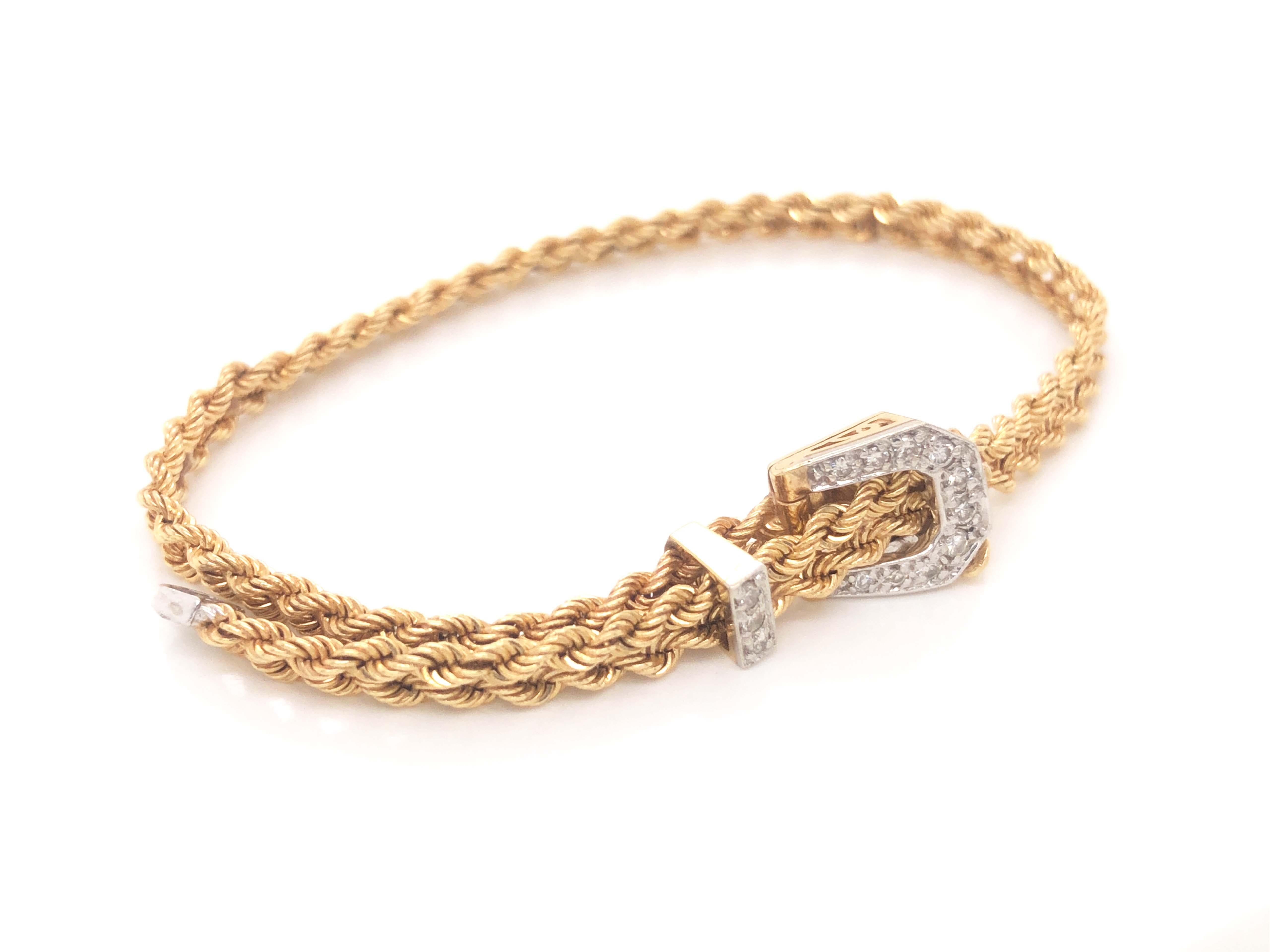 14k gold double rope bracelet