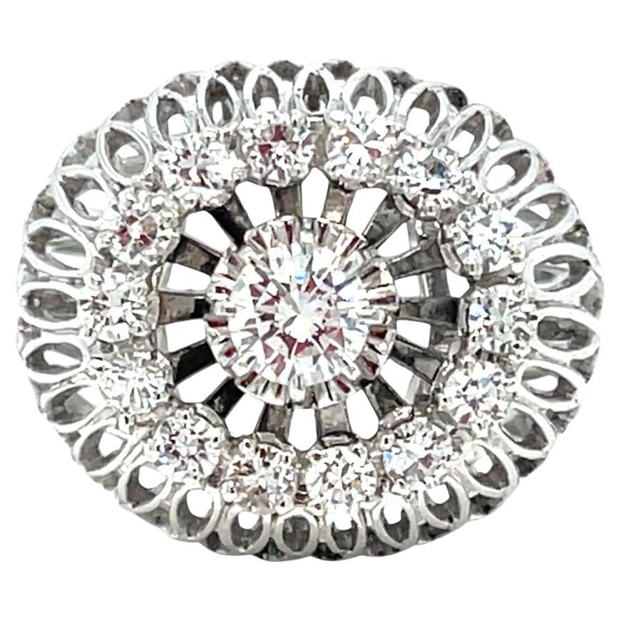 Vintage Diamond Bombe Ring For Sale
