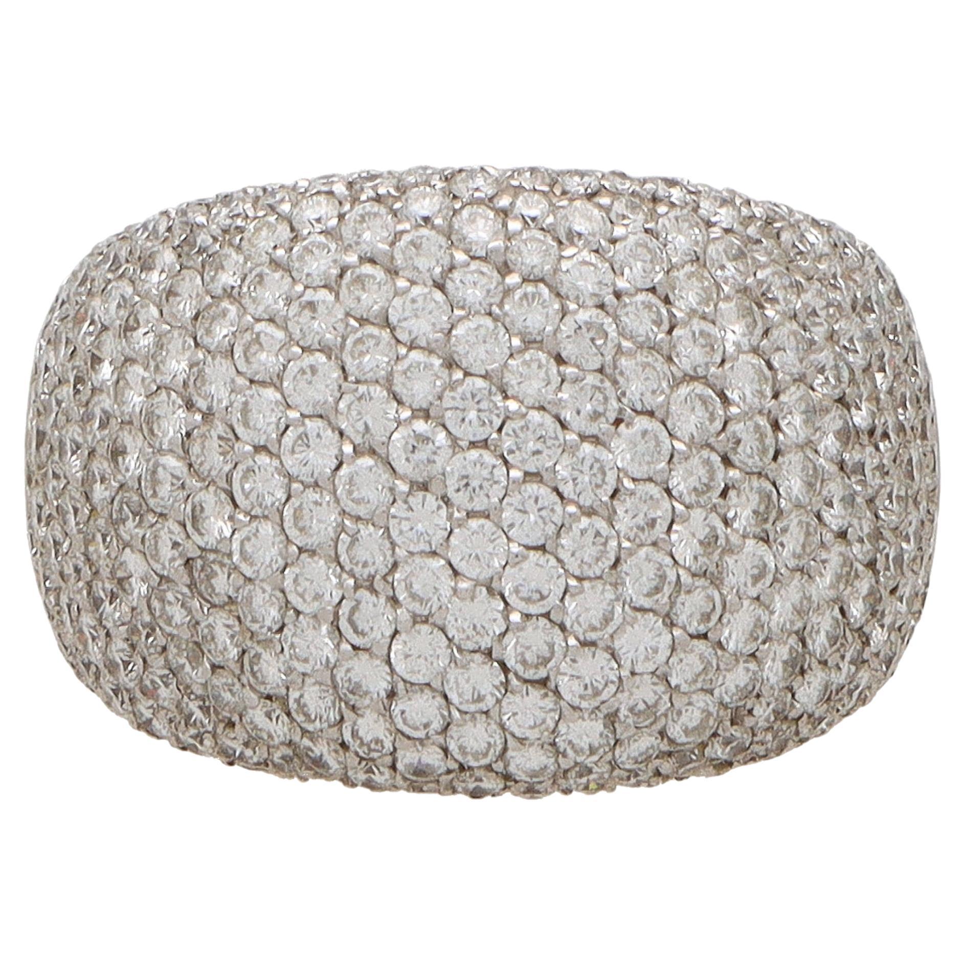 Vintage Diamond Bombe Ring in 18k Yellow and White Gold For Sale