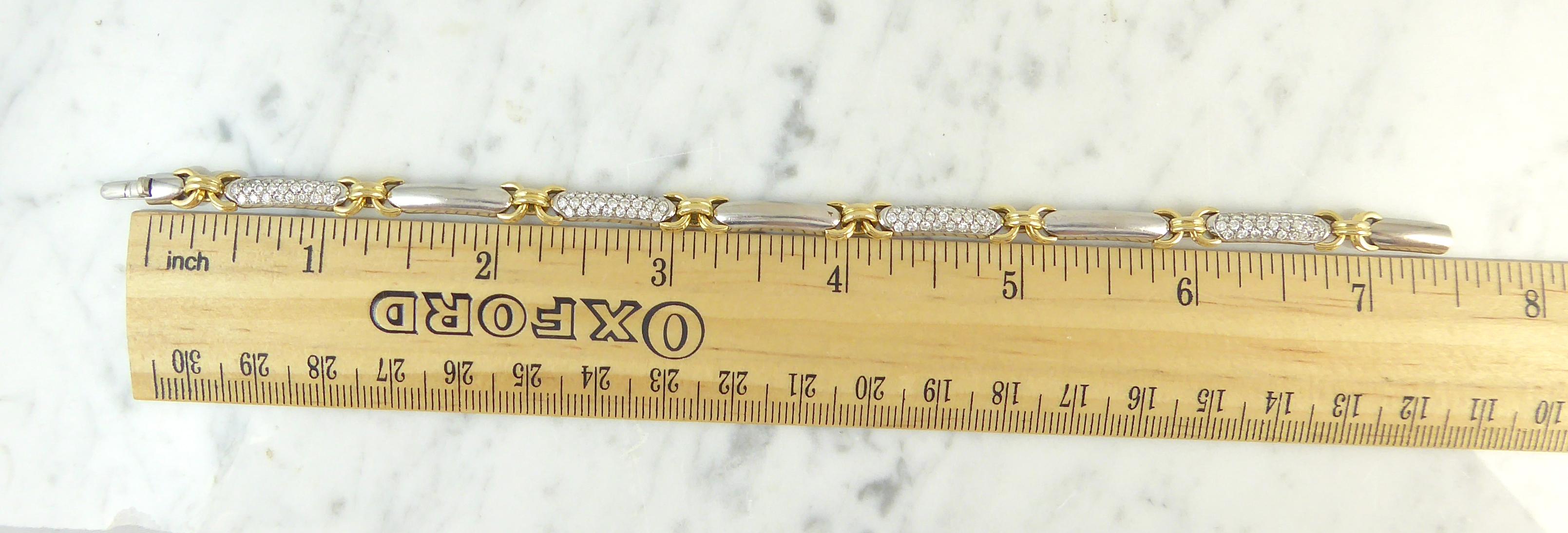 Vintage Diamond Bracelet, Approx. 1.20 Carat, Yellow Gold White Gold In Excellent Condition In Yorkshire, West Yorkshire