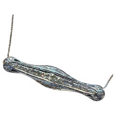 Vintage Diamond Brooch Conversion Necklace