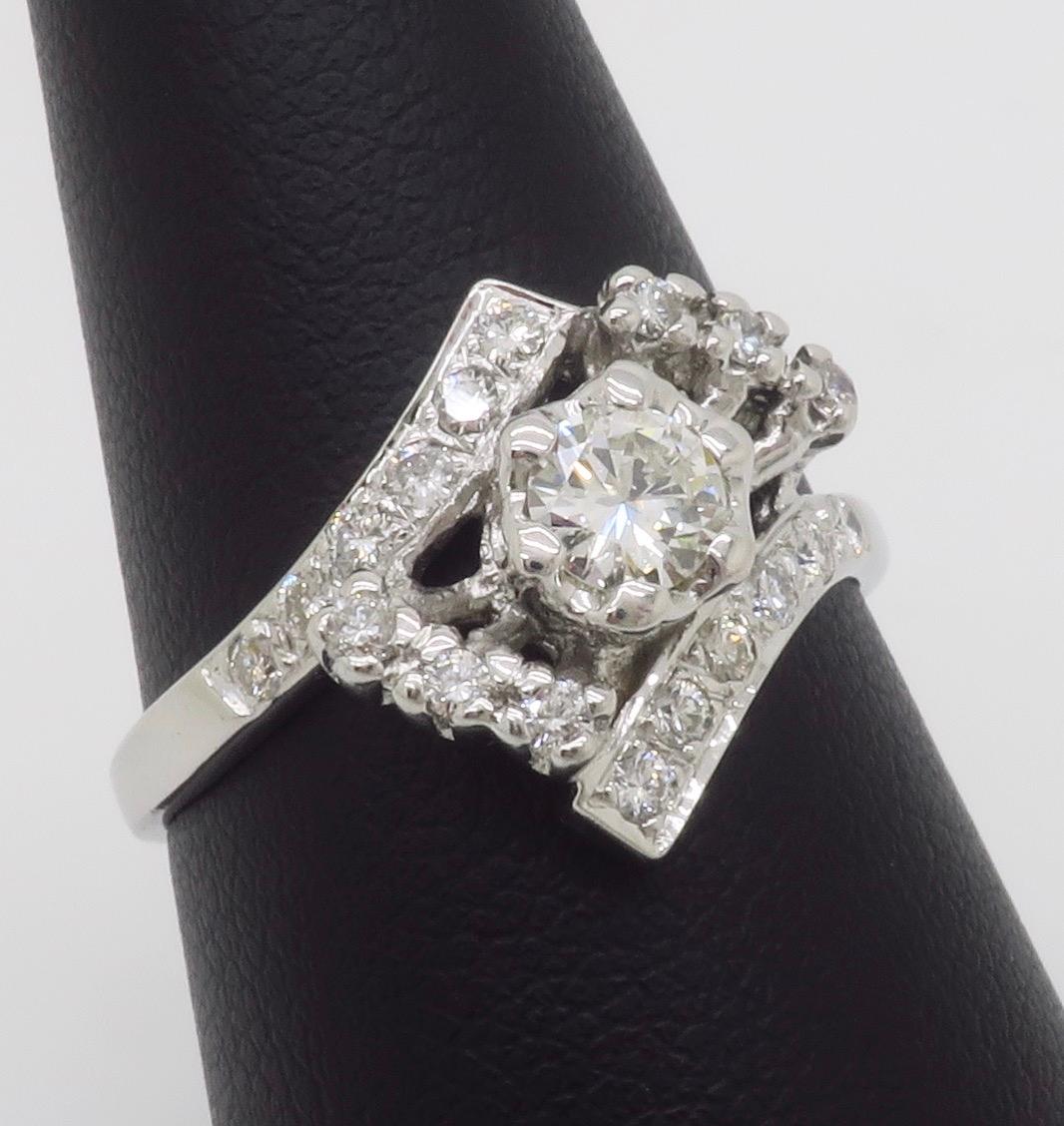 Vintage Diamond Bypass Ring For Sale 5